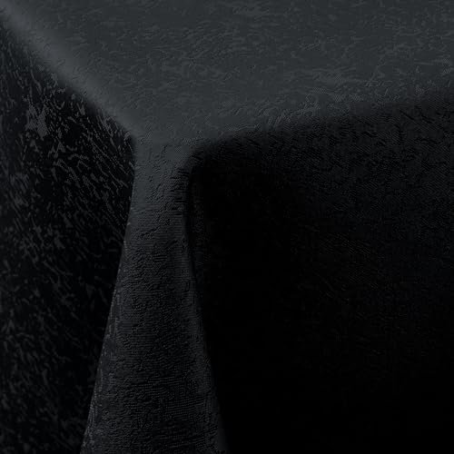 Spotjoy Tischdecke Abwaschbar Rechteckig 80x80cm Polyester Tischwäsche Jacquard Garten Tafeldecke Ornamente Pflegeleicht - Schwarz
