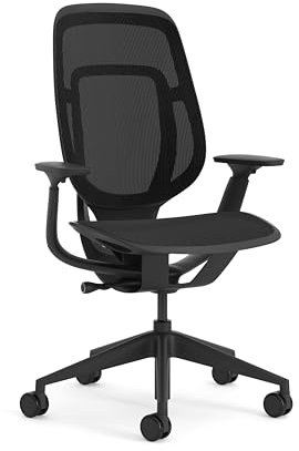 Karman Steelcase Ergonomischer Bürostuhl, höhenverstellbarer Stuhl mit Schwarz Bezug