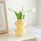 JSPYFITS Vase à fleurs hydroponique en verre coloré à 2 bulles, style Funky, décoration de table pour maison/bureau/mariage/fête, 18 cm, jaune laiteux