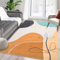 Yeeffia Großer Wohnzimmer Teppich, 160 x 230 cm Moderner Waschbarer Teppich für den Innenbereich - Zeitgenössisch Botanisch Minimalistisch für Schlafzimmer, Kinderzimmer, Orange
