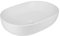 Lavabo Da Appoggio Ceramica Bianco Ovale Arredo Bagno Lavandino 60x40x15 Cm Con Foro Scarico Centrale (Opaco)