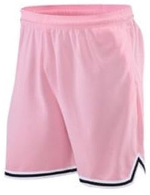 Short Sport Homme Short Jogging Homme Séchage Rapide avec Poches Zippées Short de Basket-Ball Running Fitness Training Léger Casual Rose L