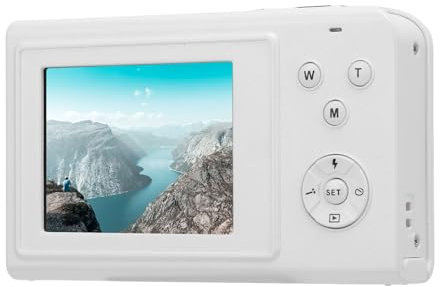 Digitalkamera, 4K 68 MP Autofokus-Vlogging-Kamera für Fotografie YouTube, Kompakte Vintage-Reisekamera mit Blitz, 16-fachem Digitalzoom, Anti-Shake, 1 Akku, 2,4 Zoll (White)