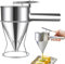 Dispensador De Para Crepes - Embudo De Pistón Para Pastelería, Dispensador De Salsa De Chocolate | Embudo De Cocina De Acero Inoxidable Pistón Dispensador De Con Soporte Para Pasteles