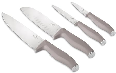 Berlinger Haus Messerset Edelstahl 4 Stück Taupe Collection | Stilvoll, Hochwertig und Elegant