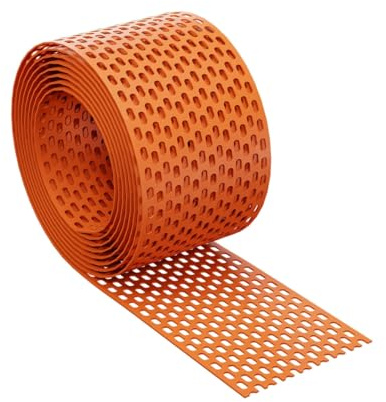 80mm x 5lfm Traufgitter KAUFDACH® Lüftungsband Lüftungsgitter Vogelschutzgitter Sperling (ziegelrot (RAL8004))