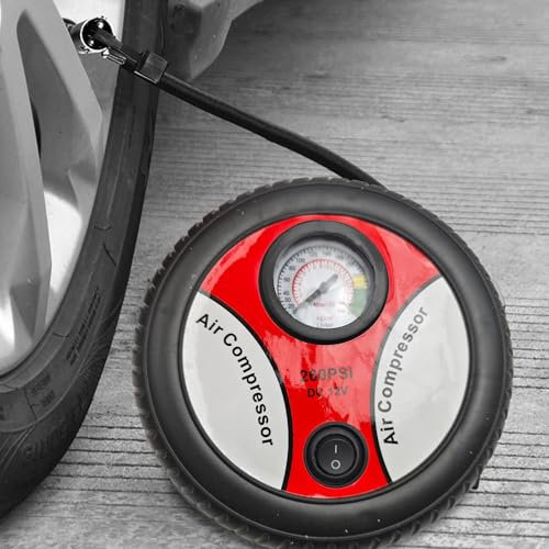 Compresseur à Air Portatif, gonfleur de pneus avec manomètre, Gonfleur de pneu électrique 12 V, gonflage rapide pour pneus de voiture, compresseur d'air, en cas d'urgence