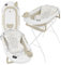 Primabobo Faltbar Babybadewanne, Große Babywanne faltbar, Kinderbadewanne mit Badesitz, für Babys von 0-36 Monaten (Ola Beige (Gestell, Badekissen, Thermometer), Faltbare Babybadewanne mit Gestell)