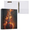 Rote E-Gitarre auf Feuer Ordner 3 Ring 1 1/2 Zoll Ordner Rezeptbuch