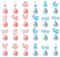 AFCJLTO 24 Pcs Décoration Gateau Baby Shower, Boy Girl Révélateurs Genre Figurines Cake Cupcake Topper, pour Garçon ou Fille pour Fête Prénatale Baptême Anniversaire Fête Filles Garçon (Bleu Rose)