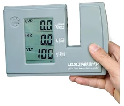 UV Light Meter, Solar Film Tester LS101 20mm Window Tint Measurement Device Measuring Thickness Simple Operation UV 365nm And IR 940nm VLT Stick for Testing