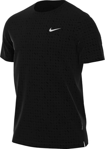 Nike Miler Breathe Dri-Fit Men's Short Sleeve Running Top, Black/Reflective Silv, HJ4181-010, L
