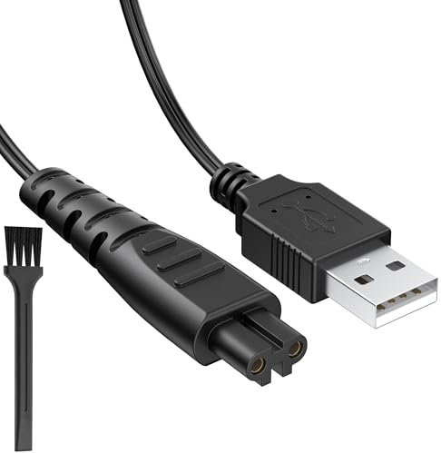 Oumida 5V USB Netzkabel Kabel kompatibel mit Remington Rasierern Geeignet für Remington Rasierern Trimmern Haarschneidern (1Ladekabel+Bürste)