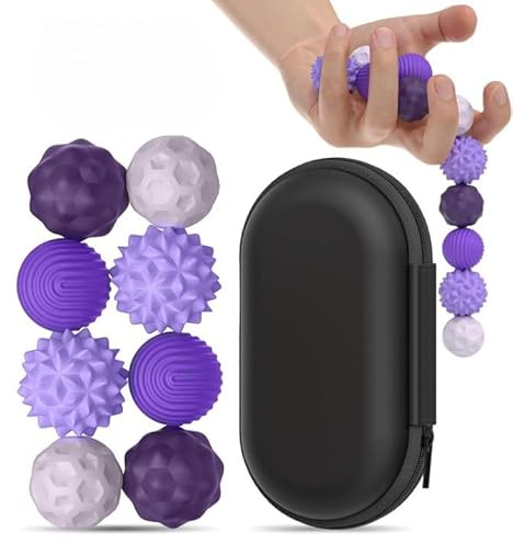 YAMAIDUO 8 Stück Magnetische Fidget Toys, Magnetkugeln Antistressball mit Silikonhülle Sensorik Spielzeug, Anti Stress Fidget Toy für Angst Stressabbau Kinder Erwachsene Taktile Dekompression, Lila
