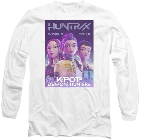 Kpop Demon Hunters Unisex K-pop Demon Hunters - Huntrix Huntr/X World Tour Billboard Unisex Long Sleeve T Shirt T-Shirt