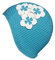 Fashy Cuffia di gomma da bagno aspirante con fiori, Donna, celeste, Taglia unica