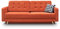 mb-moebel Schlafsofa Kippsofa Sofa Samt mit Schlaffunktion Klappsofa Bettfunktion mit Bettkasten Couchgarnitur Couch Sofagarnitur Schlafcouch 3 Sitzer Gästebett - 229x95x97 cm - Carla (Orange)