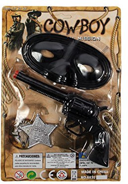 Alsino Kinder Spielzeug Revolver Pistole Maske LG2792 Sheriff Stern Western Cowboy Set