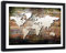 Poster Schwarzem Rahmen XXL Weltkarte Kunst Landkarte Retro Vintage braun 120x80 cm