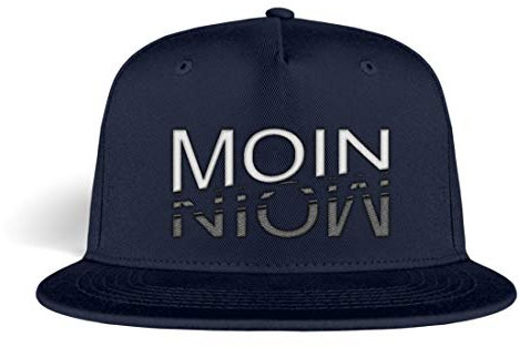 In Hamburg sacht Man Moin Moin Basecap mit Spruch Bestickt lustig Kappe Snapback - Kappe -OneSize-Oxford Navy