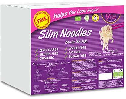 Eat Water Slim Pasta Noodles (Pack of 5, 270g Each) Zero Carbohydrate | Keto, Paleo & Vegan Friendly | Zero Sugar, Low Calorie (9 kcal/100g) Made from Konjac Flour | Enviro Pack