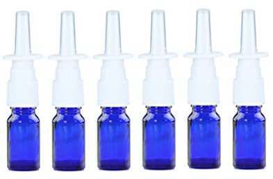XINGZI 6PCS 10ml/0.34oz Empty Glass Nasal Spray Bottles Fine Mist Sprayers Atomizers Makeup Water Travel Containers Jars For Essential Oils Medical Colloidal Silver Saline Applications
