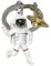 Dhink METALMORPHOSE MTM10A Heliumballon Schlüsselanhänger Gold Buchstabe A mit Silber Ballon Charm, Weiß, Gold, 32, Astronaut