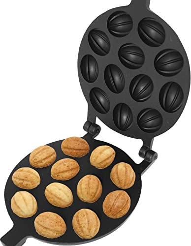 Nuss Waffeleisen Für Oreschki Maker 12 Mulden Antihaftbeschichtung - Oreschniza - Nussform Backen 12 Hälfte Antihaft - Nussbäcker Oreschki - Nussformen Für Gefüllte Nüsse - Walnuss Backform