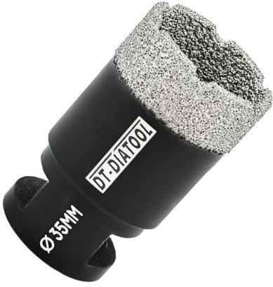DT-DIATOOL Diamond Drill Bit 35mm Hole Saw for Dry Drilling Tile Porcelain Marble Ceramic Granite