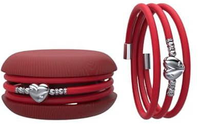 Too Late Macaron Damenarmband aus Gummi mit Charme (Rot (LOVE-Charme))