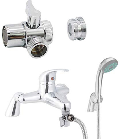 Zotti Tap Diverter Valve Attachment - 28mm | Polished Chrome Faucet Adapter for Bath Taps | Add A Shower Function or Bidet Sprayer