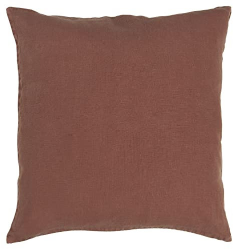 IB Laursen - Kissenbezug, Kissenhülle - 100% Leinen - Rostrot - 50 x 50 cm