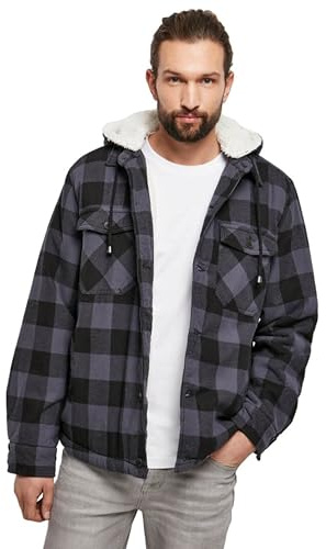 Brandit Lumber Jacket Hooded, color: black/grey, size: 3XL