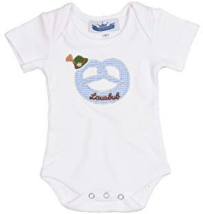 P.Eisenherz Baby Body - BREZL Lausbub - weiß/blau