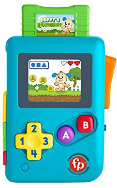 Fisher-Price Videoconsola Retro de Aprendizaje de Ríe y Aprende, Juguete con Sonidos, Regalo para bebés +6 Meses, Mattel HBC82