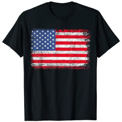 American Flag T Shirt: USA Patriotic For US Men Women Kids T-Shirt