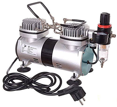 Licht Kompressor für Airbrush Airbrushkompressor Druckminderer Zwei Zylinder