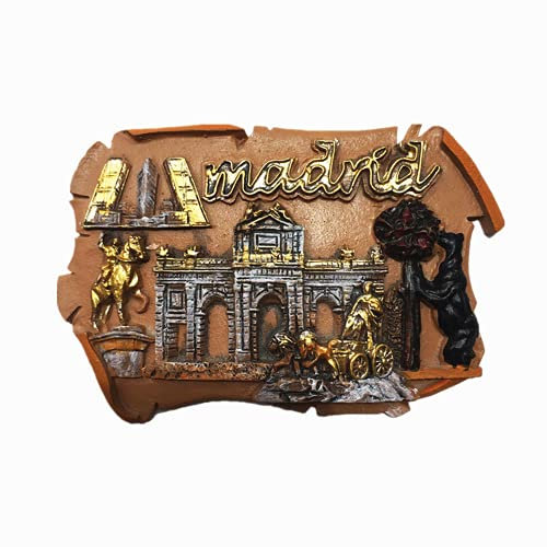 Madrid España - Imán para nevera con diseño de recuerdo para nevera