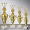 Henecka 🎯 Dartsport Pokal wählbar in 4 Größen, Dartpfeile-Trophäe, Dart Pokal Gold auf schwerem Marmorsockel, mit Wunschgravur (Figurencup Darts 304mm Marmor 55x30mm weiß)