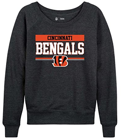 Team Fan Apparel NFL Damen-Pullover Team Block Charcoal Crewneck ohne Etikett – Relaxed Raglan – Bleiben Sie kühl und stilvoll, Dunkelgrau, X-Large