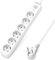Aigostar Regleta Enchufes, Alargador Enchufe de 6 Enchufes con Interruptor, Cable de 3 Metros, Blanco