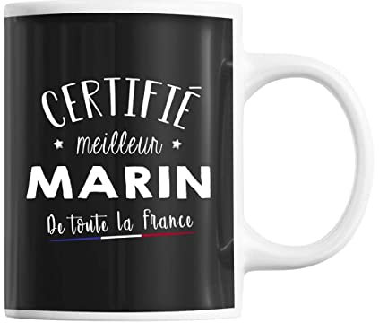 Planetee Mug Homme Marin Meilleur de France | Tasse Noir métier