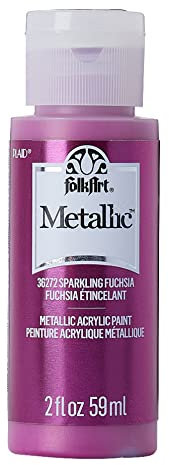 FolkArt Metallic Acrylic Paint 2oz-Sparkling Fuchsia