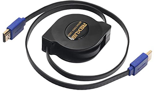 Leeadwaey Cable portátil retráctil HDMI V1.4 Cable 1080P Adaptador 3D Cable Alambre 1m