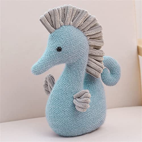 Sarah Duke Kuscheltier Plüschpuppen tierisches Seepferdchen, Plüschtier Cartoon Süßes Seepferdchen Kuscheltier Spielzeug Tier für Erwachsene und Kinder Geschenke (Blau,22cm)