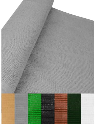 Jardin202 - Malla de ocultación 110gr/m² | Sombra y privacidad en tu jardín | Premium | Ideal para Vallas y barandillas | 2 x 100 Metros (Gris Metalizado)