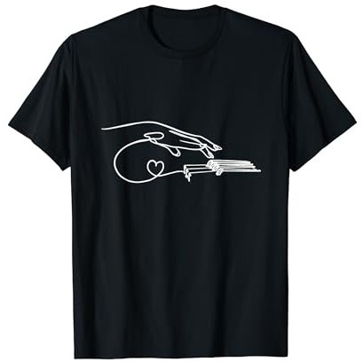 Piano Line Art T-Shirt