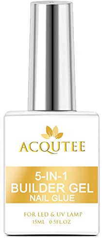 ACQUTEE 5 en 1 Extend Gel Builder Gel Colles pour Ongles Base Gel Pour Pose Américaine Ongles Capsules, Nail Extend Durcissement, Nail Glue en Résine