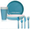 Mypicompany. Vajilla Camping 24 Piezas en Tonos Colores Pastel 4 Personas. 4 Platos Plastico Duro+ 4 Vasos Plastico Duro Reutilizables+ Cubiertos. Menaje Camping Apto para Microondas y Lavavajillas.