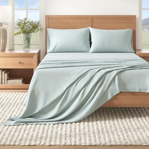 Great Bay Home Bettwäsche-Set aus 100 % türkischer Baumwolle, Doppelflanell, tiefe Tasche, weiche Laken, warme, doppelt gebürstete Bettlaken, sanforisiertes und fusselfreies Flanell-Bettlaken (Queen,